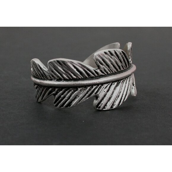 Rustic Cuff Silver Feather Western Cuff Bracelet - Picture 3 of 7